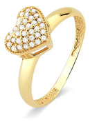 Anel Chuveiro Coração Zircônia Em Ouro 18k - 750