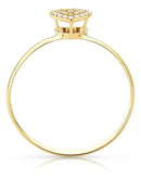 Anel Feminino De Ouro 18k Chuveirinho Coração Com Zircônias