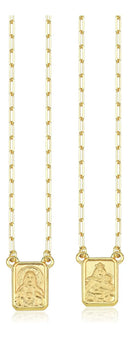 Escapulário De Ouro 18k Coração Jesus E Sra Do Carmo Mini