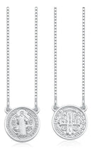 Escapulário Unissex De Prata 925 Religioso Com São Bento