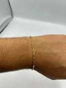 Pulseira Masculina De Ouro 18k Elo Alongado Em Comprimento 21 cm Cor Amarelo